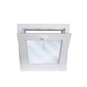 Okno PCV 80x80cm / 800x800mm 2-Szybowe Uchylne Gospodarcze Białe Nowe