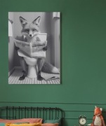 Obraz PCV do WC Lis w toalecie – Zabawny prezent do mieszkania A4 A3 B3 A2