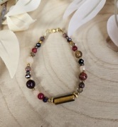 Bransoletka kamienie naturalne Jadeit Agat Hematyt Tygrysie oko