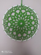 ozdoba na ścianę/ okno - serwetka w obręczy