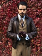 NOWY krawat SuitSupply szantung jedwabny granatowy