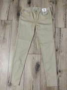 Spodnie jeans rozciągliwe skinny 40 beżowe nowe z metką