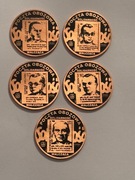 Solidarność. Zestaw monet fi 32 mm. Miedź patyna. Gyges
