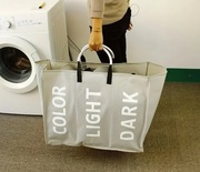 Kosz torba do segregacji ubrań z metalowym uchwytem