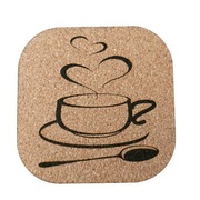 Podkładki korkowe 6szt.  z grawerem, nadrukiem