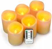 Świece bezpłomieniowe LED na baterie 6 sztuk pilot 