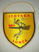 Proporczyk UKS Jedynka Łomża Herb Siatkówka 2007 awans do II ligi