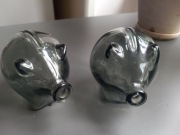 Mała świnka skarbonka vintage szkło Cascade England 