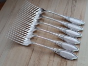 PRZEDWOJENNE SREBRZONE WIDELCE OBIADOWE PAUL SANDIG LIEGNITZ BRESLAU 21cm