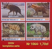 Znaczki fauna:1064: zwierzęta, ssaki- Togo 2020r 