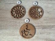 Drewniana Podstawka pod kubek szklankę 9 cm – elegancki kolor cappuccino