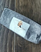 Piórnik szkolny genzie szary bawełna Hania 