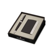 ZESTAW SHEAFFER DŁUGOPIS 300 CZARNY CHROM CT Z ETUI NA WIZYTÓWKI