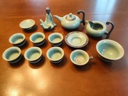 Ceramiczny chiński zestaw do parzenia herbaty + uchwyt na kadzidełko Budda