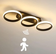 KZT Nowoczesna Lampa sufitowa LED z czujnikiem ruchu 30W Biała 3000K