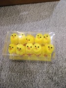 Zestaw 10szt kurczaków żółtych ozdoba świąteczna z klipsem 