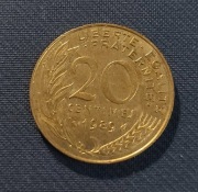 Moneta Francja 20 centymów 1989