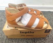 Sandały dziecięce z prawdziwej skóry LUPILU, kolor brąz, rozmiar 28