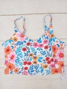 Top bikini S kwiatowy usztywniany biustonosz kąpielowy regulowane ramiączka