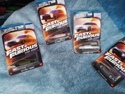 Zestaw czterech modeli Hot Wheels fast and furius