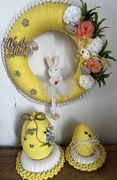 Zestaw wielkanocny -wianek plus dwa jajka dekoracyjne
