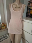 36 H&M divided jasnoróżowy tank top na ramiączkach bawełniany soft Grunge