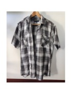 przewiewna bawełniana koszula z krótki rękaw kołnierzyk zapinana ELEGANCKA 