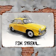Metalowy Plakat Syrena 105 Polskie Auto PRL Blacha 20 x 30 cm