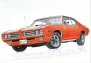 Rysunek samochodu Pontiac GTO The Judge format A4