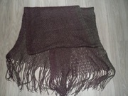 SZALIK GRUBY frędzle SZARO-FIOLETOWY