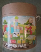 Klocki drewniane EleFun Wooden Farm/Drewniana Farma