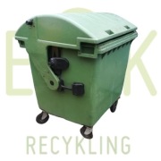 POJEMNIK NA ŚMIECI ODPADY POJEMNIKI 1100L ZIELONY Z POKRYWĄ PÓŁOKRĄGŁĄ