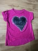 Tanio! Różowa koszulka z cekinam Made in Italy – krótki rękaw, świetny stan