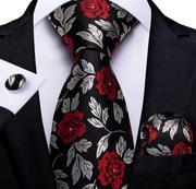 Krawat ze spinkami i butonierka