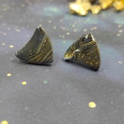 Kolczyki sztyfty.Czarno-złote geometryczne 