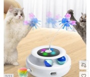 GOLDEN SUN INTERAKTYWNA ZABAWKA DLA KOTA Z PIÓRKIEM I 2 PIŁECZKI NA USB  