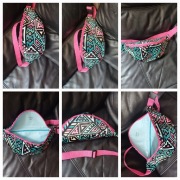 Nowa nerka torebka XXL abstrakcja z weluru tapicerskiego 