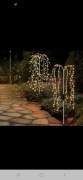 Lampa Solarna Led Ogrodowa Wbijana Placzaca Wierzba Ciepla Biel 2 szt