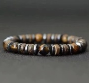 Bransoletka dla mężczyzn. Styl Vintage. Kamień, drewno, metal. Nowa.