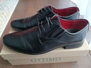 Pantofle męskie czarne Ottimo rozmiar 45 eleganckie wizytowe do garnituru