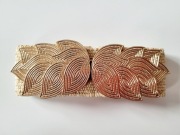 Stylowy pasek BOHO Wings ze złotym zdobieniem - beżowy - nowy