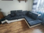 Kanapa narożnik prawy grafitowo-biały