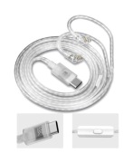 Kabel KZ usb-c + DAC 32bit/384kHZ Mic OFC Silver przewód do monitorów IEM