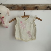 Lniana bluzeczka dziewczęca Little Bundle, kolor masełka, rozmiar 9–12 m