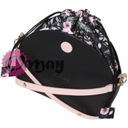 Czarny organizer worek do Obag MOON LIGHT ML róże różowy pudrowy komin OMAY