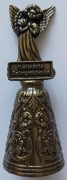 Dzwonek metalowy z Kalwarii Zebrzydowskiej - Polska; fi 3,6cm; h 9 cm