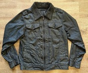 Kurtka Męska GUESS Rozmiar M Czarne Woskowane Jeans