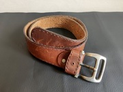 Męski skórzany pasek do spodni - 94 cm brązowy 