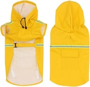 Płaszcz przeciwdeszczowy dla zwierząt z czapeczką żółty XL