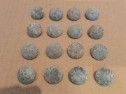 Niemieckie guziki "grochy" - oryginały, 16 szt.